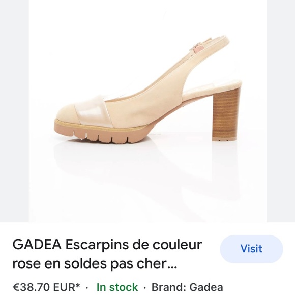 Gadea sling back, wood stack block heels, open toe shoes - Picture 10 of 16